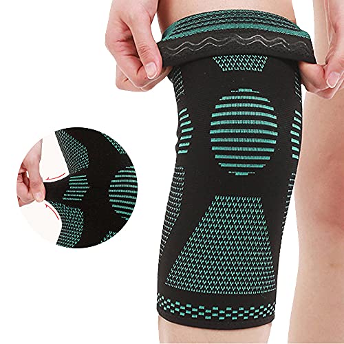 UKKO Rodilleras 1 par de Rodilleras elásticas Deportivas de Silicona Gimnasio Baloncesto Juegos de piernas Rodilleras Protectoras-1 Pc Black,S