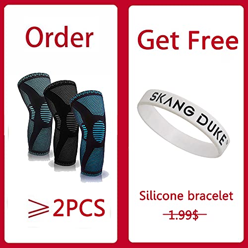 UKKO Rodilleras 1 par de Rodilleras elásticas Deportivas de Silicona Gimnasio Baloncesto Juegos de piernas Rodilleras Protectoras-1 Pc Black,S