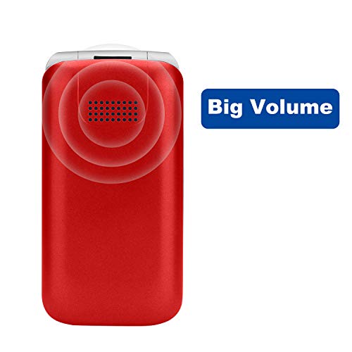 Uleway Teléfono Móvil para Personas Mayores Teclas Grandes con Tapa Pantalla de 2,8 Pulgadas Tecla de Emergencia Botón SOS Batería de Gran Capacidad (Navidad Rojo)