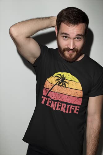 ULTRABASIC Camiseta para Hombre Puesta de Sol - Sunset - Tenerife - Amor Verano - Playa Verano - Vintage Camiseta Gráfica (2XL, Negro Profundo)