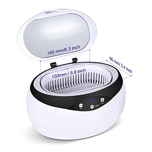 Ultrasonic Jewelry Cleaner, Professional Ultrasonic Cleaner for Cleaning Jewelry Eyeglasses Watches 650 ml