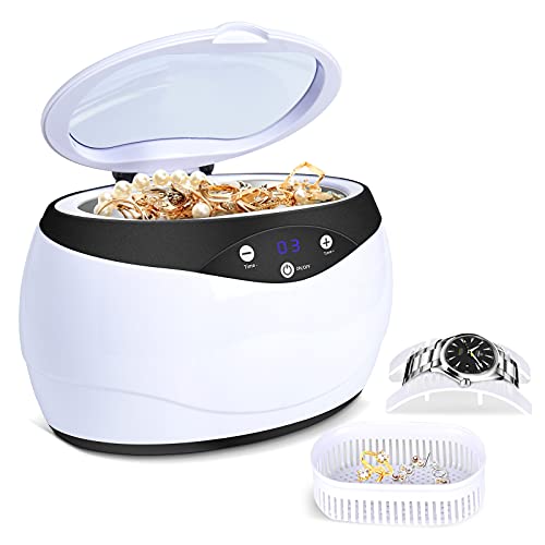 Ultrasonic Jewelry Cleaner, Professional Ultrasonic Cleaner for Cleaning Jewelry Eyeglasses Watches 650 ml