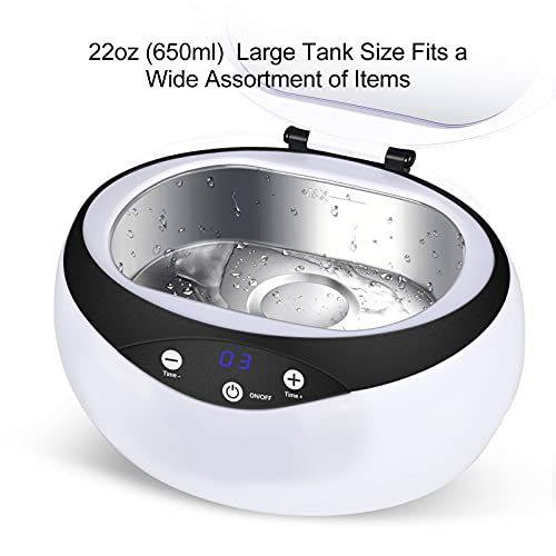 Ultrasonic Jewelry Cleaner, Professional Ultrasonic Cleaner for Cleaning Jewelry Eyeglasses Watches 650 ml