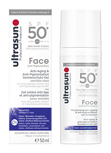 Ultrasun Face Gel Hidratante, Antiedad y Anti-Pigmentación Con Protección Solar Para Piel Sensible SPF 50+ - 50 ml.