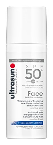 Ultrasun Face Gel Hidratante, Antiedad y Anti-Pigmentación Con Protección Solar Para Piel Sensible SPF 50+ - 50 ml.