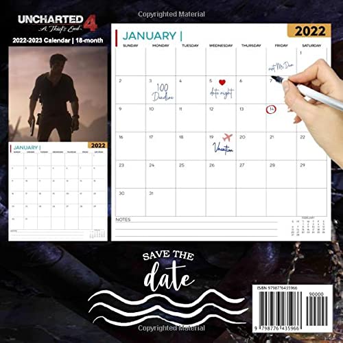 Uncharted 4 A Thief's End: OFFICIAL 2022 Calendar - Video Game calendar 2022 - Uncharted 4 A Thief's End -18 monthly 2022-2023 Calendar - Planner ... games Kalendar Calendario Calendrier). 5