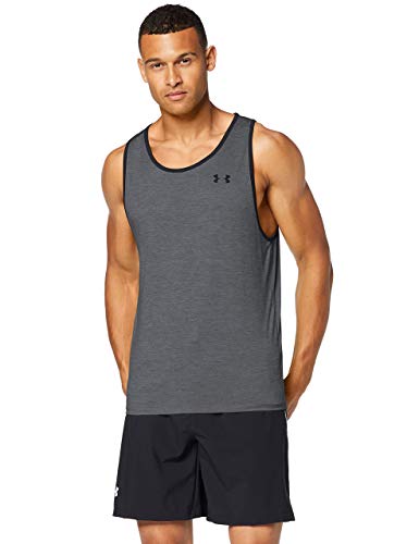 Under Armour UA Tech 2.0 Tank, camiseta sin mangas, camiseta deportiva hombre, Gris (Pitch Gray / Black) , XL