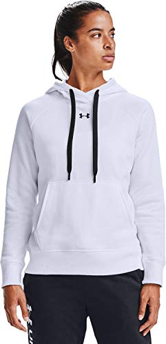 Under Armour Women's Rival Fleece Pull-Over Hoodie , White (100)/Black , XX-Large