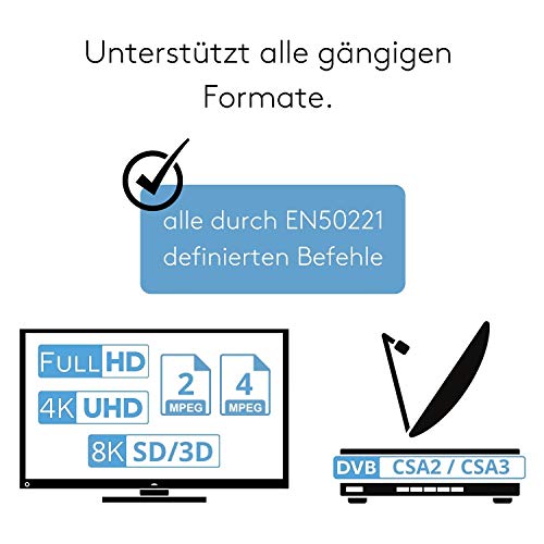 Unicam Módulo CI Prime I I Tarjeta de interfaz común con cifrado DeltaCryptt 3.0 para la recepción de emisoras cifradas I Conforme a DVB CI PCMCIA CI-CAM para Smart Cards TV (individual)