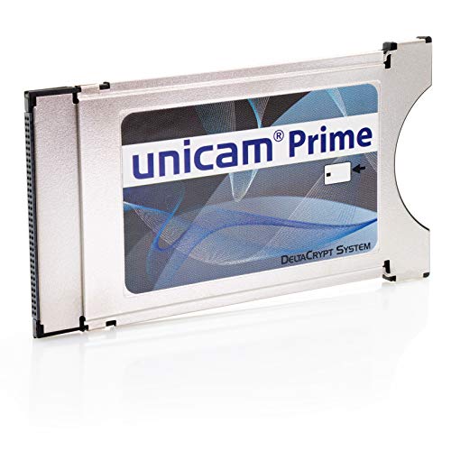 Unicam Módulo CI Prime I I Tarjeta de interfaz común con cifrado DeltaCryptt 3.0 para la recepción de emisoras cifradas I Conforme a DVB CI PCMCIA CI-CAM para Smart Cards TV (individual)