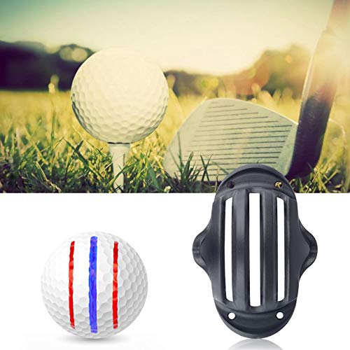 Uniclife Kit de alineación de golf de tres líneas con 2 rotuladores, accesorios para plantillas de putter de triple pista, herramientas de marcado de bola con abrazadera de resorte de 2 unidades