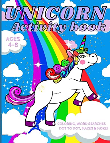 Unicorn Activity Book for Kids Ages 4-8: A fun children's coloring book and activity pages