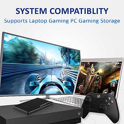 Unidad de juegos externa de 2.5", USB 3.0, almacenamiento y respaldo para XBOX, PS4, PS3, juegos de PC y Android, telefonos inteligentes, MAC(1TB)