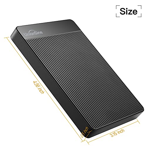UnionSine Ultra Slim Disco Duro Externo Portátil 2.5" 1TB, USB3.0 SATA HDD Almacenamiento para PC, Mac, MacBook, Chromebook, Xbox, PS4 (Color Negro) HD-006