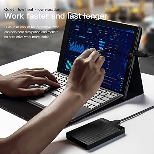 UnionSine Ultra Slim Disco Duro Externo Portátil 2.5" 500GB, USB3.0 SATA HDD Almacenamiento para PC, Mac, MacBook, Chromebook, Xbox, PS4 (Color Negro) HD-006