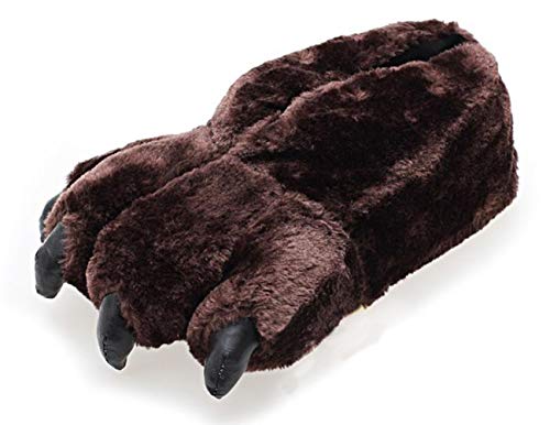 Unisex Leopard Paw Slippers Bear Paw Slippers Cómodo y cálido (marrón)