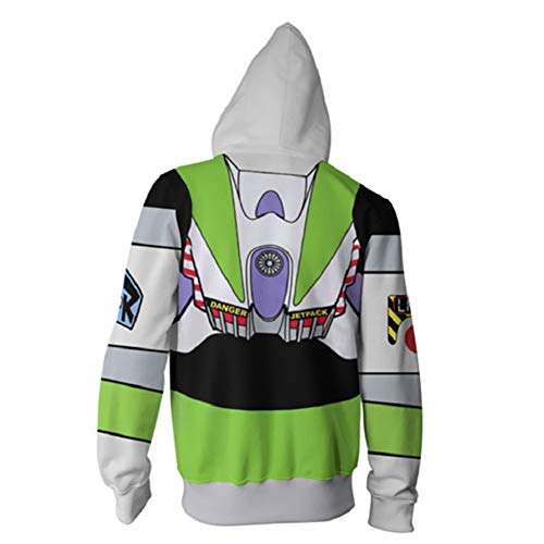 Unisex Vistoso Sudaderas con Capucha Mujer Hombres Video Juego 3D Estampado Tops Adolescentes Anime Cosplay Toy Manga Larga,Blanco,XL