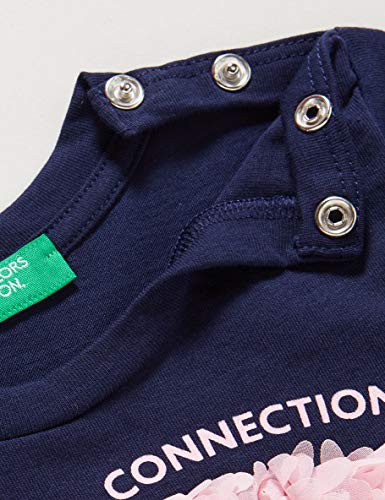 United Colors of Benetton (Z6ERJ T-Shirt M/l Camiseta, Peacoat 252, 82 para Niños