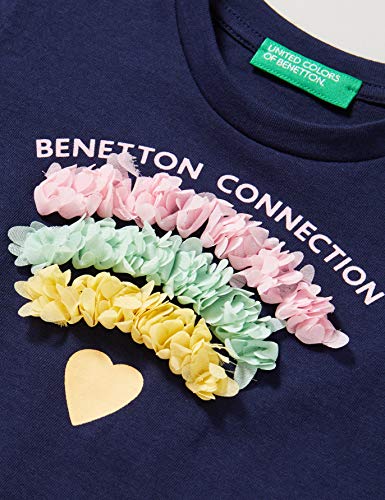 United Colors of Benetton (Z6ERJ T-Shirt M/l Camiseta, Peacoat 252, 82 para Niños