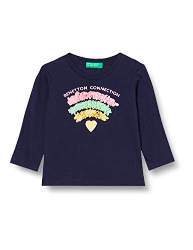 United Colors of Benetton (Z6ERJ T-Shirt M/l Camiseta, Peacoat 252, 82 para Niños