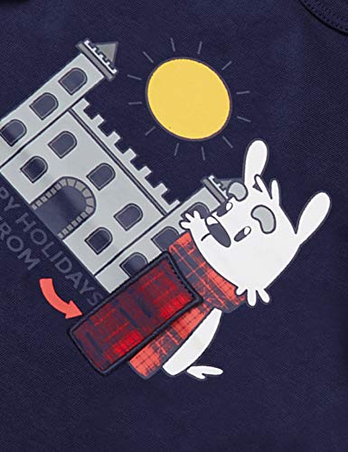 United Colors of Benetton (Z6ERJ T-Shirt M/l Camiseta, Peacoat 252, 82 para Niños