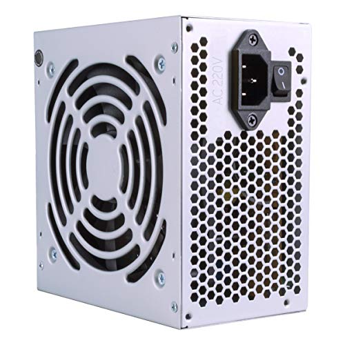 UNYKAch ATX 500W Unidad de - Fuente de alimentación (500 W, 230 V, 50-60 Hz, 28 A, 22 A, 28 A), Plata