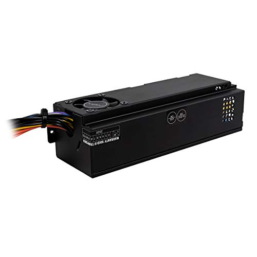 UNYKAch Fuente de Alimentación ITX 150W, Consumo Inferior a 0,5W, Potencia Nominal 150W, Alto Rendimiento, Ventilador de 40 mm, Conector Sata, 20 + 4 Pines, Molex