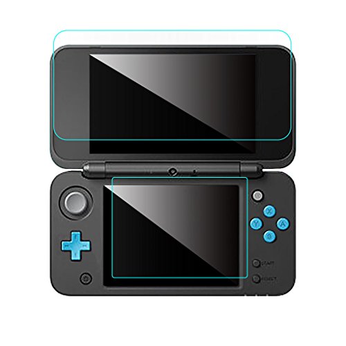 UOTA 1 juego de protectores de pantalla LCD de vidrio templado para Nintendo New 2DS XL/LL 2DSXL/2DSLL