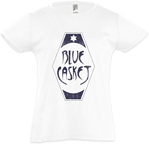 Urban Backwoods Blue Casket Camiseta para Niñas Chicas niños T-Shirt Blanco Talla 2 Años