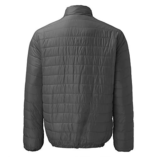URIBAKY - Chaqueta para hombre con cremallera para otoño e invierno, gris, XXL