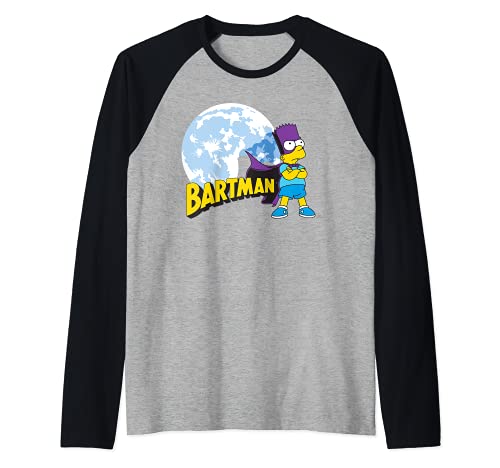 US The Simpsons Bartman Watcher 01 Blanco Camiseta Manga Raglan