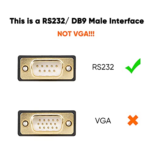 USB 2,0 a RS232 maschio DB9 adattatore cavo convertitore seriale con Prolific PL2303 chipset, CableCreation 3ft placcato Oro per Windows 10, 8,1, 8, 7, Vista, XP, 2000, Linux e Mac OS, Nero