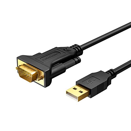 USB 2,0 a RS232 maschio DB9 adattatore cavo convertitore seriale con Prolific PL2303 chipset, CableCreation 3ft placcato Oro per Windows 10, 8,1, 8, 7, Vista, XP, 2000, Linux e Mac OS, Nero