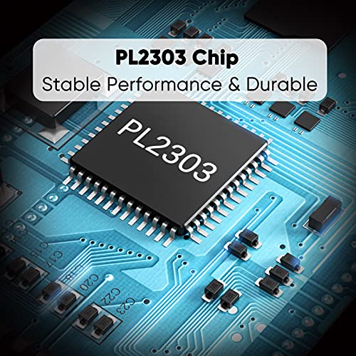 USB 2,0 a RS232 maschio DB9 adattatore cavo convertitore seriale con Prolific PL2303 chipset, CableCreation 3ft placcato Oro per Windows 10, 8,1, 8, 7, Vista, XP, 2000, Linux e Mac OS, Nero