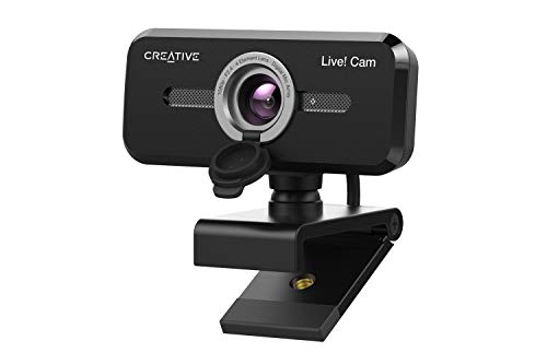 USB Creative Live! CAM Sync 1080p V2 Webcam Full HD con Gran Angular, Auto Mute y cancelación de Ruido para videollamadas, micrófono Dual Incorporado Mejorado, Funciona con Zoom, Skype, Teams y más