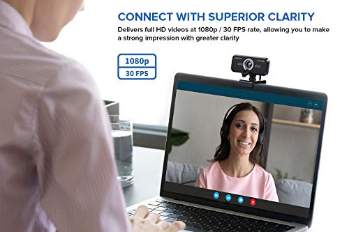 USB Creative Live! CAM Sync 1080p V2 Webcam Full HD con Gran Angular, Auto Mute y cancelación de Ruido para videollamadas, micrófono Dual Incorporado Mejorado, Funciona con Zoom, Skype, Teams y más
