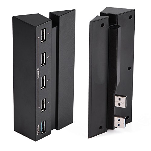 USB Hub para PS4, adaptador de controlador de hub de expansión de alta velocidad de 5 puertos USB Hub 2.0 y 3.0 para consola de juegos PS4, para Sony PS4, expansión Splitter para consola PlaySt