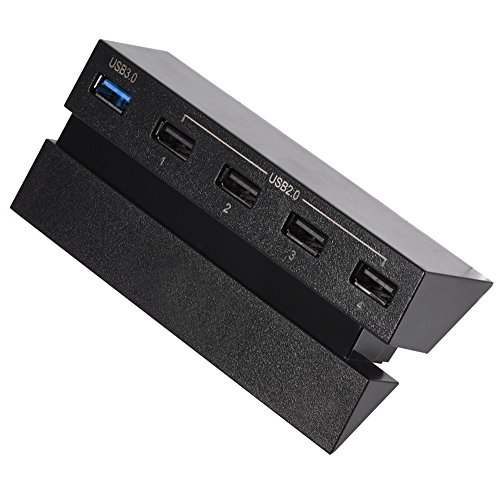 USB Hub para PS4, adaptador de controlador de hub de expansión de alta velocidad de 5 puertos USB Hub 2.0 y 3.0 para consola de juegos PS4, para Sony PS4, expansión Splitter para consola PlaySt