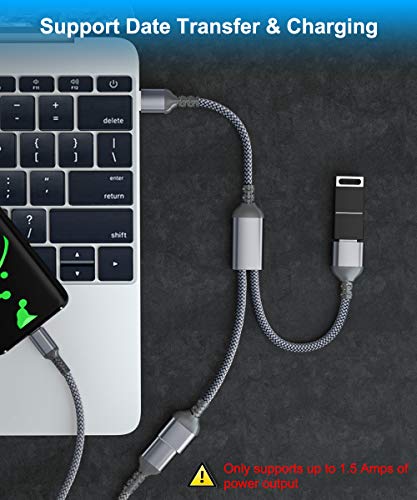 USB Splitter Y Cable 0.3M, USB A 1 Macho a 2 Dual Hembra Extensión Conector,Doble Puerto Multiple USB Extender Hub,Cargador Datos Adaptador Dividido Energía para Mac,Coche,Xbox One,PS4,PS5,PC