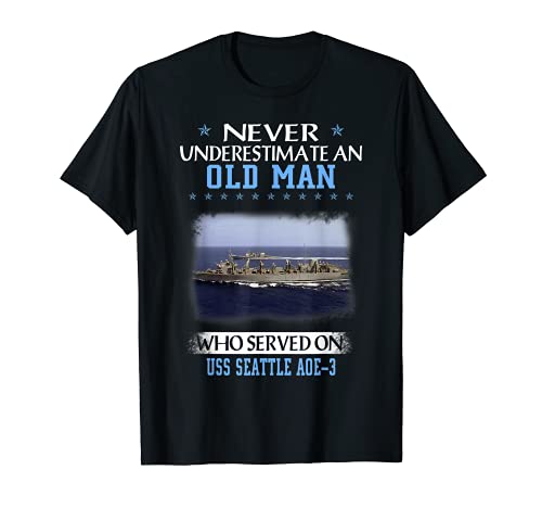 USS Seattle AOE-3 Día de los Veteranos Regalo del Día del Padre Camiseta