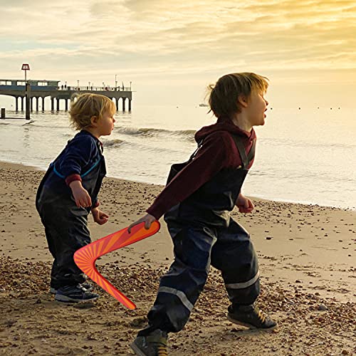 Utapossin Boomerang de Madera, Boomerang, Dardo Boomerang, Boomerang en Forma de V, Boomerang de Madera superduro, Adecuado para Juegos y Deportes Al Aire Libre (Naranja)