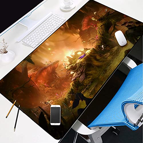 UXIDWD Alfombrilla De Ratón Extendida XL para Juegos con Bordes Cosidos Elfo del Bosque De Fantasía Resistente Al Agua Mouse Pad para Gamers Pc Trabajo Y Juegos, Portátil Oficina Hogar 700X300MM