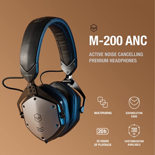 V-MODA M-200 ANC Auriculares inalámbricos Bluetooth con cancelación de Ruido y micrófono para Llamadas telefónicas