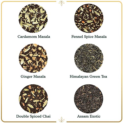 VAHDAM, BLOOM- Juego Regalo Té Surtido, 12 Tés Galardonados Una Caja De Presentación | Ingredientes 100% Naturales | Regalos Navidad para Mujeres y Hombres | Regalos Festivos para Todos