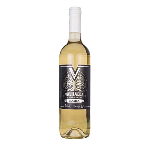 Valhalla Hidromiel Clásica | Bebida Ecológica, Aroma Tropical a Frutas Blancas, Sabor Semi-seco, Botella de 75 cl