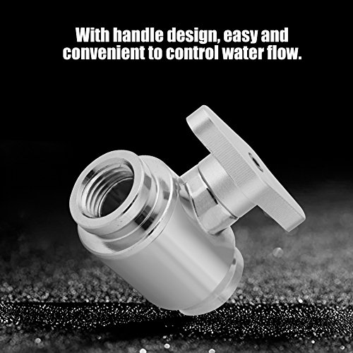 Válvula de agua G1 / 4, PC Refrigeración por agua Válvula de bola de agua con rosca hembra con válvula mini G1 / 4 "Válvula de cierre con mango para computadora Refrigeración por agua Plata / (Plata)