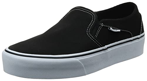 Vans Asher Platform, Sneaker Mujer, Black Canvas Black 3sy, 39 EU