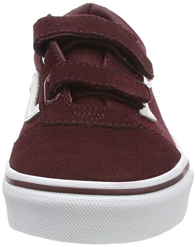 Vans Ward V-Velcro, Zapatillas de Deporte Hombre, Rojo (Suede/Canvas, Port Royale/White U1a), 32 EU