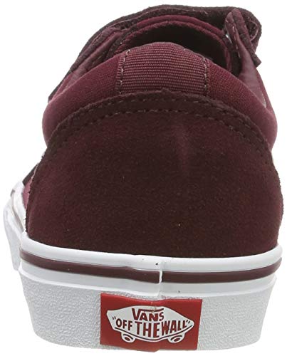 Vans Ward V-Velcro, Zapatillas de Deporte Hombre, Rojo (Suede/Canvas, Port Royale/White U1a), 32 EU