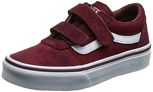 Vans Ward V-Velcro, Zapatillas de Deporte Hombre, Rojo (Suede/Canvas, Port Royale/White U1a), 32 EU